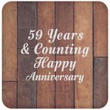 Happy 59th Anniversary 59 Years & Counting - Drink Coaster E
