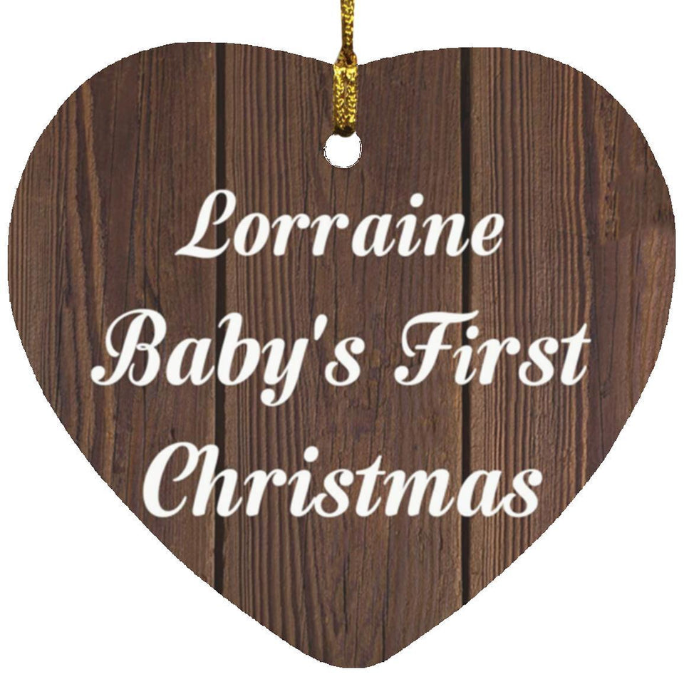 Lorraine Baby's First Christmas - Heart Ornament D