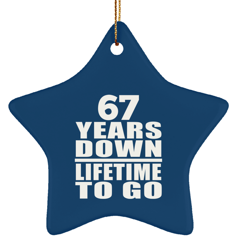 67th Anniversary 67 Years Down Lifetime To Go - Star Ornament