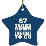 67th Anniversary 67 Years Down Lifetime To Go - Star Ornament