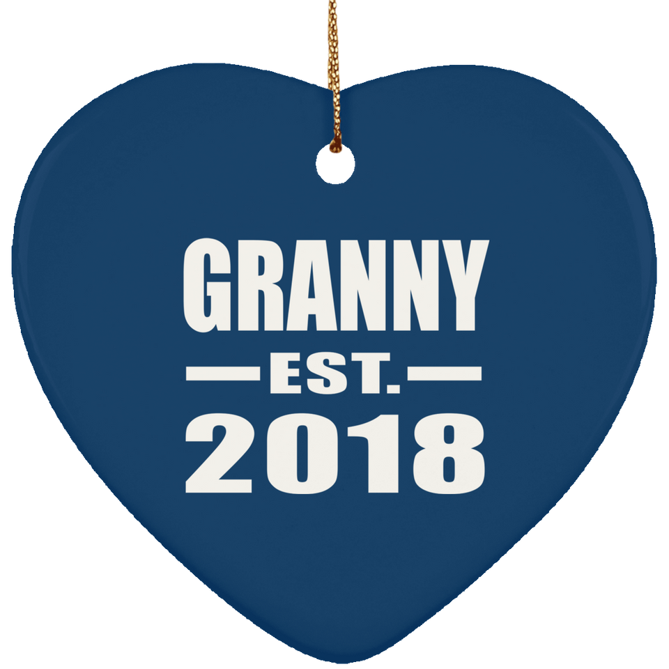 Granny Established EST. 2018 - Heart Ornament