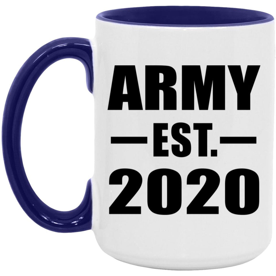 Army Established EST. 2020 - 15oz Accent Mug Purple