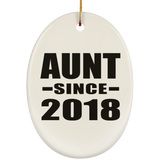 Aunt Since 2018 - Oval Ornament