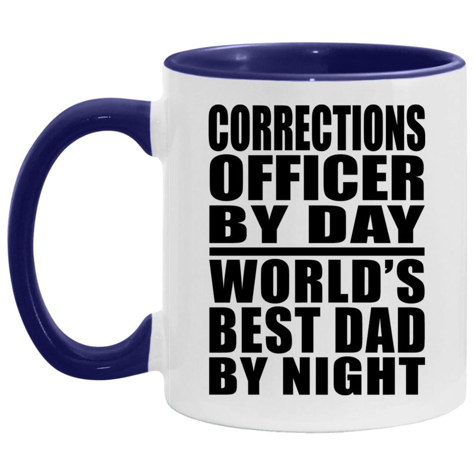 Corrections Officer By Day World's Best Dad By Night - 11oz Accent Mug Purple