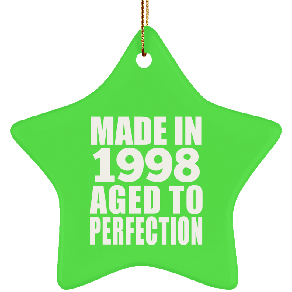 26th Birthday Made In 1998 Aged to Perfection - Star Ornament