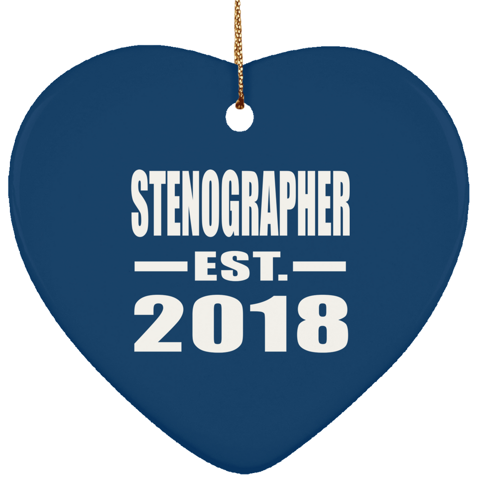 Stenographer Established EST. 2018 - Heart Ornament