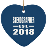 Stenographer Established EST. 2018 - Heart Ornament