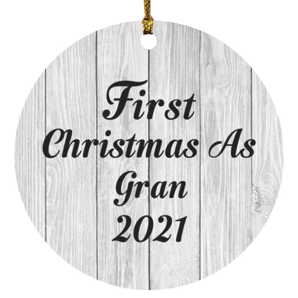 First Christmas As Gran 2021 - Circle Ornament F