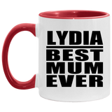 Lydia Best Mum Ever - 11oz Accent Mug Red