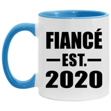 Fiance Established EST. 2020 - 11oz Accent Mug Blue