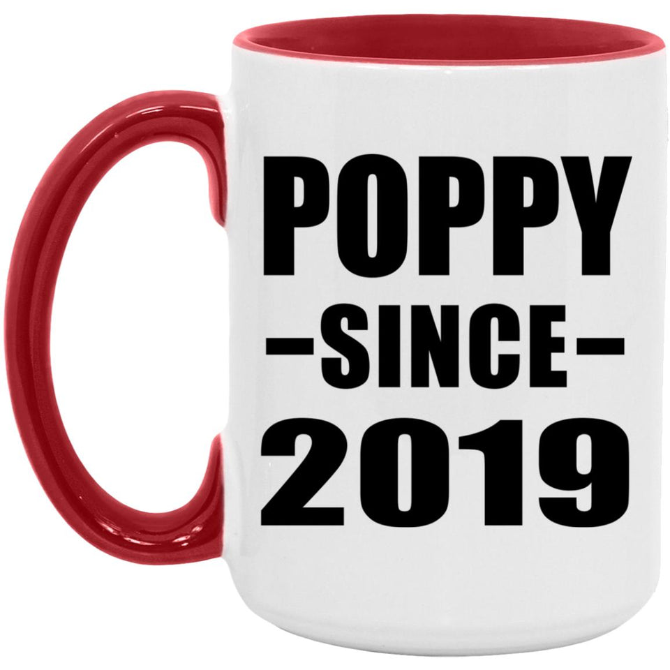 Poppy Since 2019 - 15oz Accent Mug Red