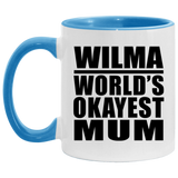 Wilma World's Okayest Mum - 11oz Accent Mug Blue