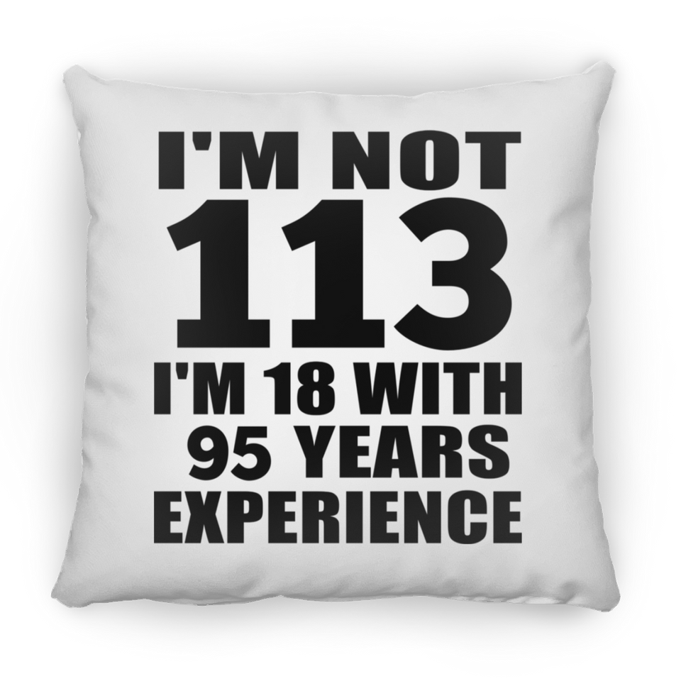 113th Birthday I'm Not 113 I'm 18 With 95 Years Experience - Throw Pillow