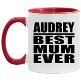 Audrey Best Mum Ever - 11oz Accent Mug Red