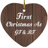 First Christmas As Gf & Bf - Heart Ornament D