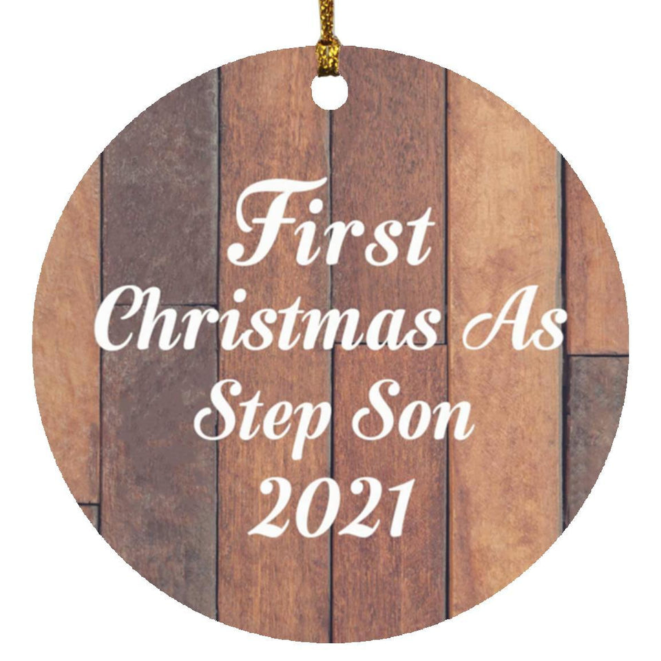 First Christmas As Step Son 2021 - Circle Ornament E