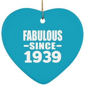 85th Birthday Fabulous Since 1939 - Heart Ornament