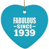 85th Birthday Fabulous Since 1939 - Heart Ornament