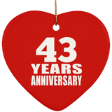 43rd Anniversary 43 Years - Heart Ornament