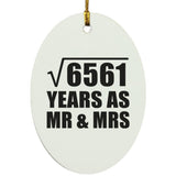 81st Anniversary Square Root of 6561 Years As Mr & Mrs - Oval Ornament