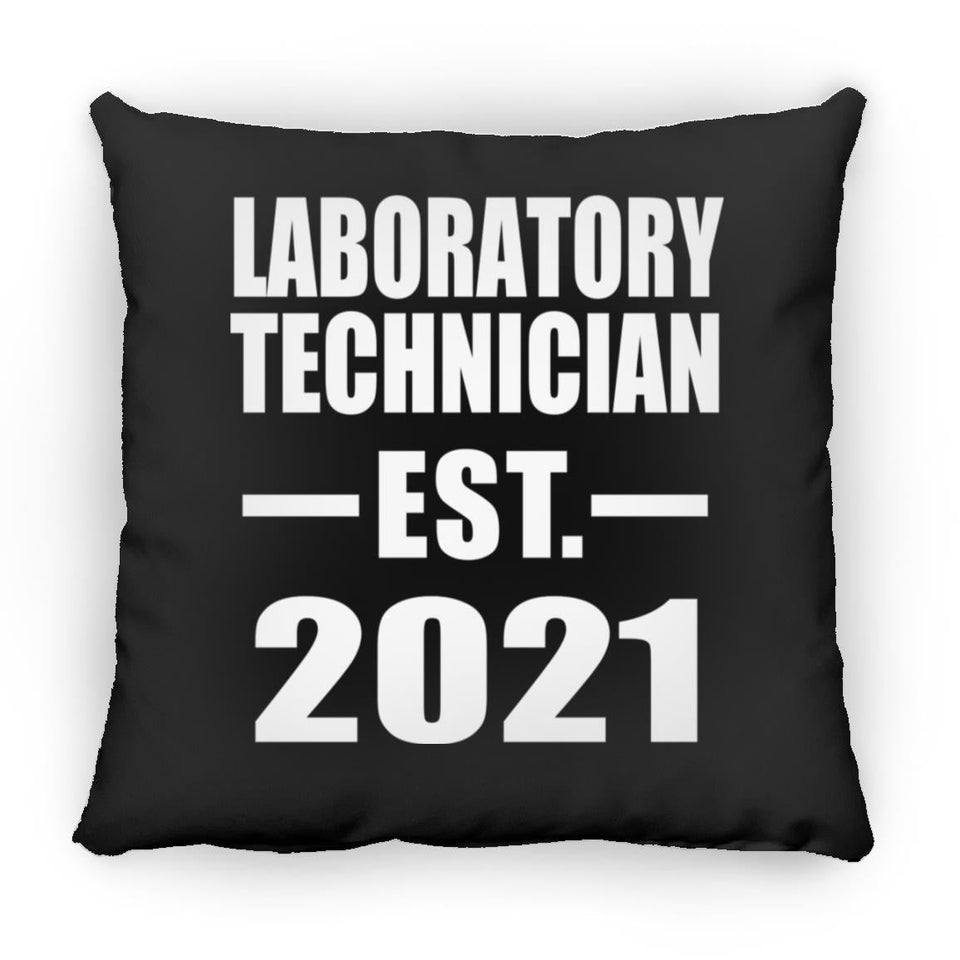 Laboratory Technician Established EST. 2021 - Throw Pillow Black