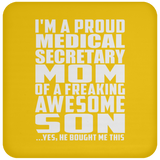 Proud Medical Secretary Mom Of Awesome Son - Drink Coaster