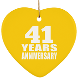41st Anniversary 41 Years - Heart Ornament