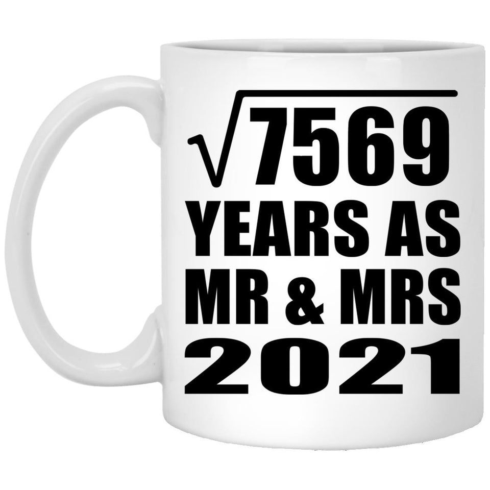 87th Anniversary Square Root of 7569 Years As Mr & Mrs 2021 - 11oz Coffee Mug