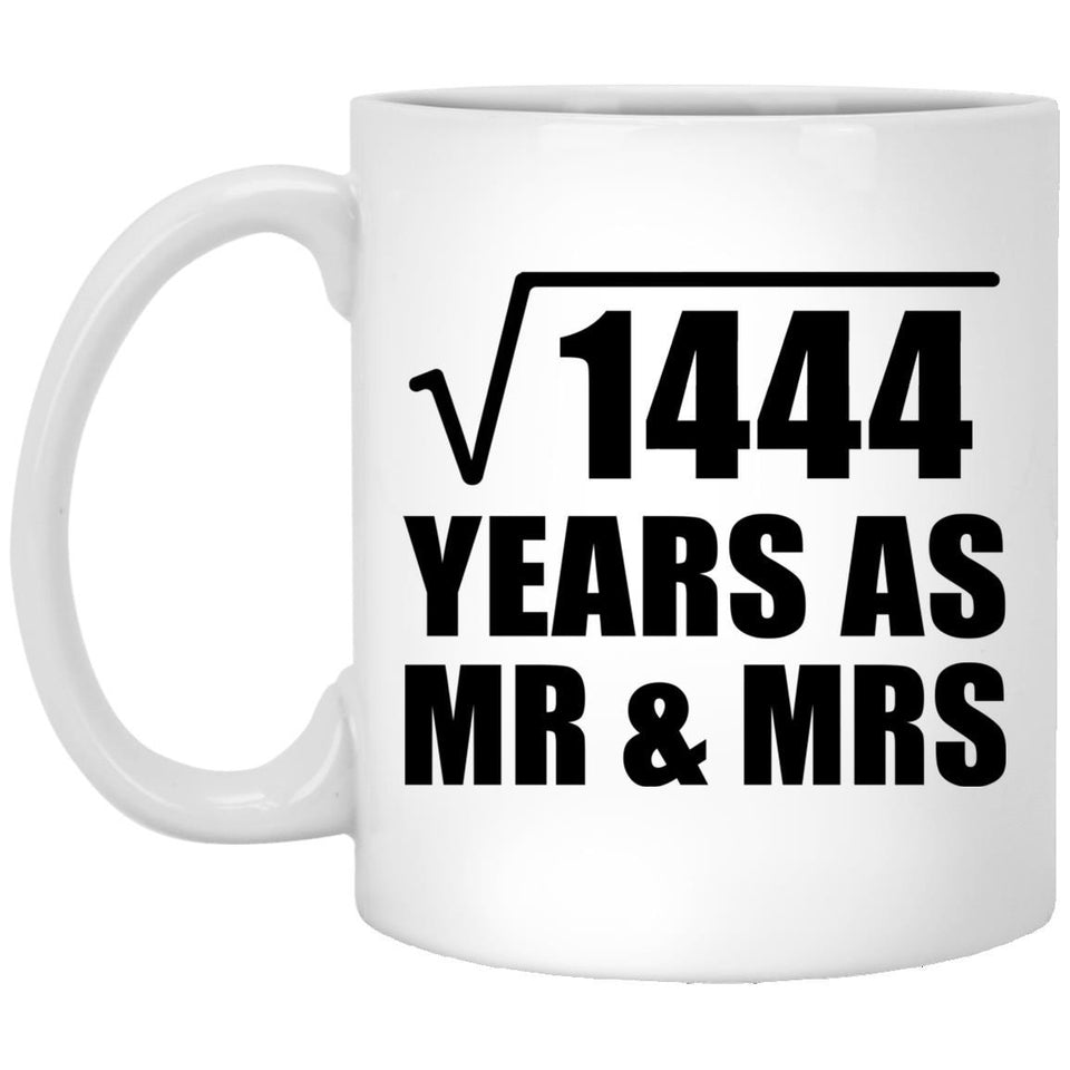38th Anniversary Square Root of 1444 Years As Mr & Mrs - 11oz Coffee Mug