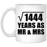 38th Anniversary Square Root of 1444 Years As Mr & Mrs - 11oz Coffee Mug