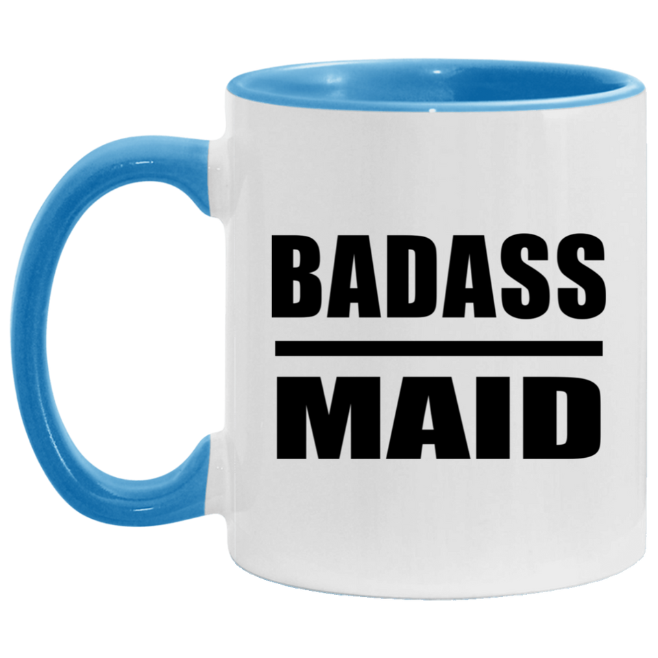 Badass Maid - 11oz Accent Mug Blue
