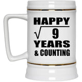 Happy 3rd Anniversary Square Root of 9 Years & Counting - Beer Stein