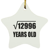 114th Birthday Square Root of 12996 Years Old - Star Ornament