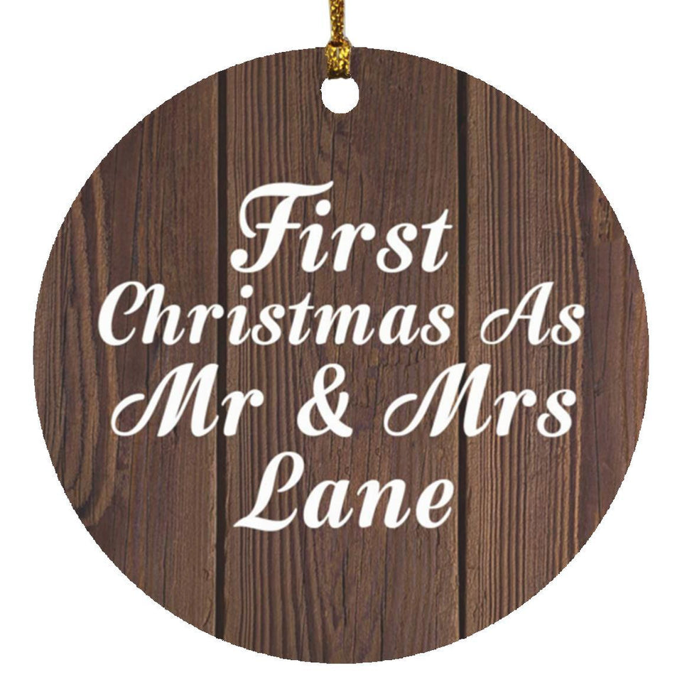 First Christmas As Mr & Mrs Lane - Circle Ornament D
