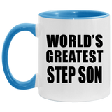 World's Greatest Step Son - 11oz Accent Mug Blue