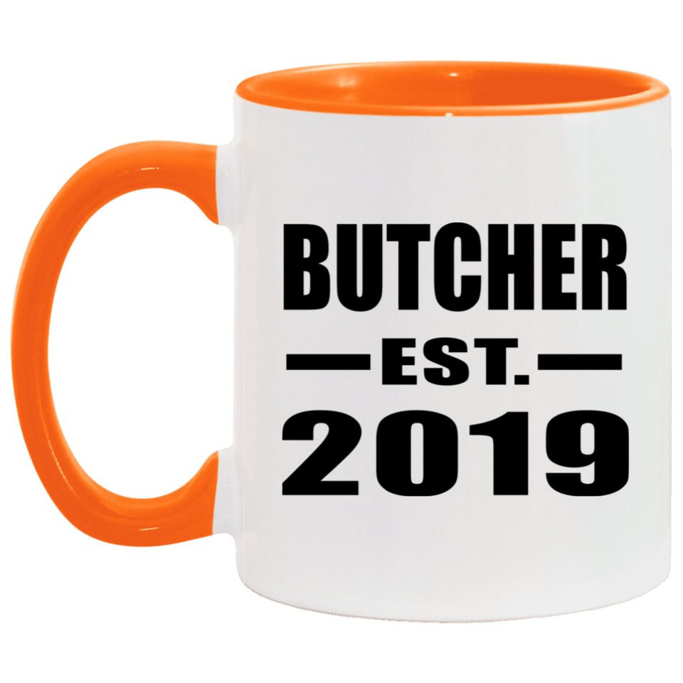 Butcher Established EST. 2019 - 11oz Accent Mug Orange