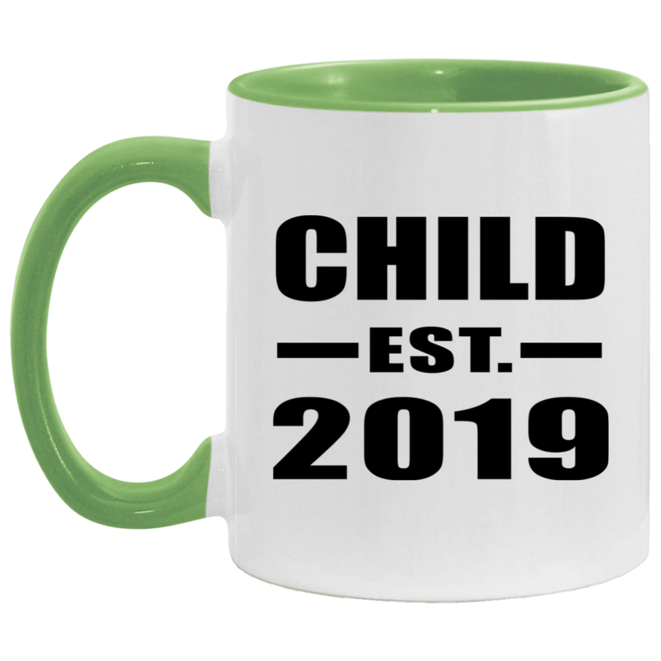 Child Established EST. 2019 - 11oz Accent Mug Green