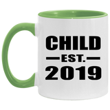 Child Established EST. 2019 - 11oz Accent Mug Green