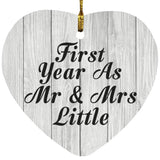 First Year As Mr & Mrs Little - Heart Ornament F