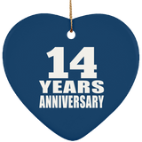 14th Anniversary 14 Years - Heart Ornament