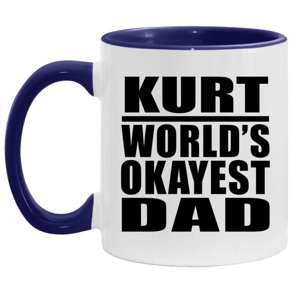 Kurt World's Okayest Dad - 11oz Accent Mug Purple