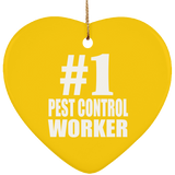 Number One #1 Pest Control Worker - Heart Ornament