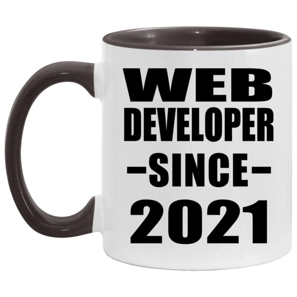 Web Developer Since 2021 - 11oz Accent Mug Black