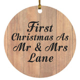 First Christmas As Mr & Mrs Lane - Circle Ornament C