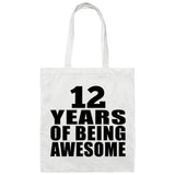 12th Birthday 12 Years Of Being Awesome - Tote Bag White