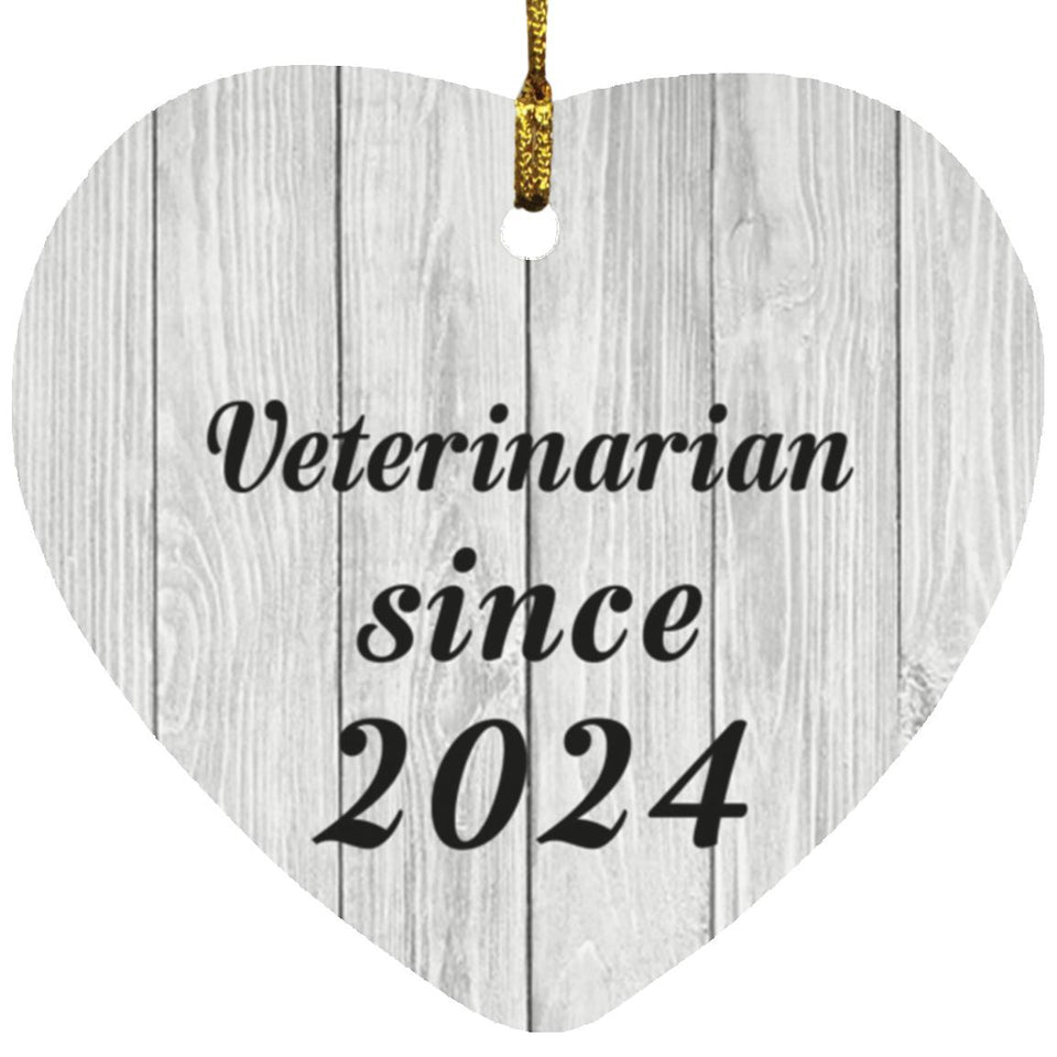 Veterinarian Since 2024 - Heart Ornament F