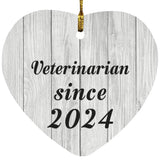 Veterinarian Since 2024 - Heart Ornament F