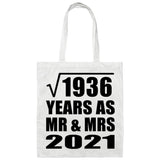 44th Anniversary Square Root of 1936 Years As Mr & Mrs 2021 - Tote Bag White