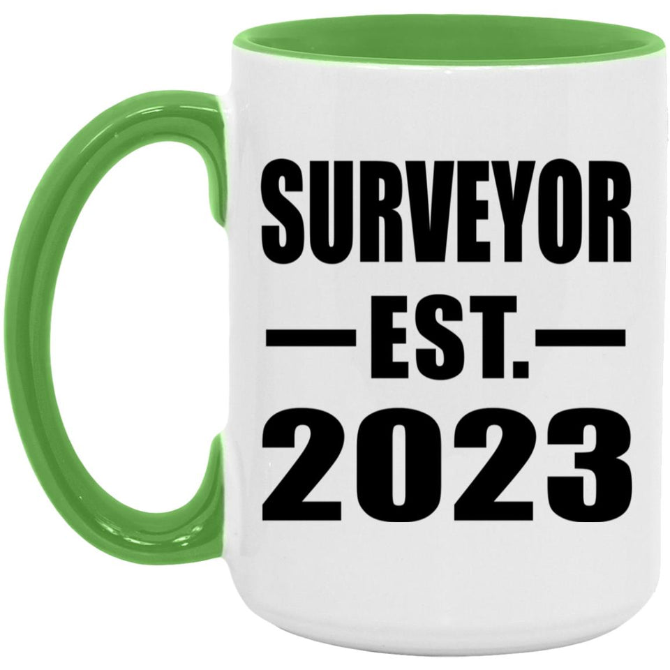 Surveyor Established EST. 2023 - 15oz Accent Mug Green