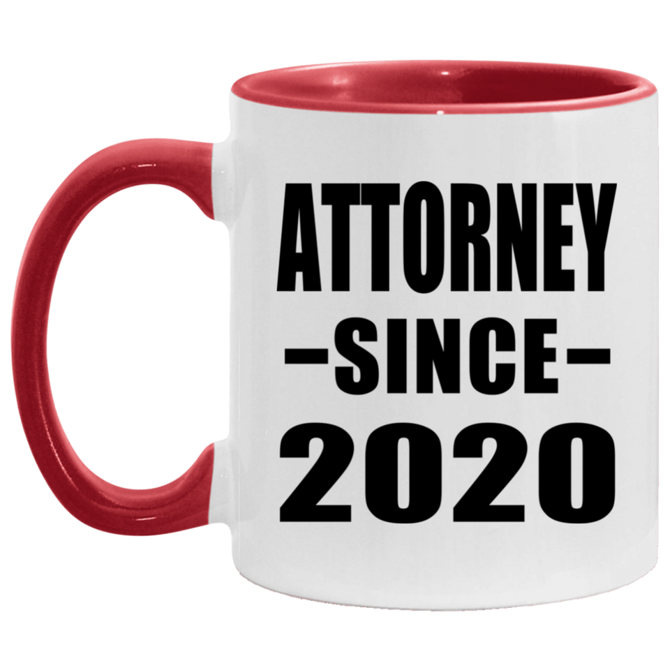 Attorney Since 2020 - 11oz Accent Mug Red